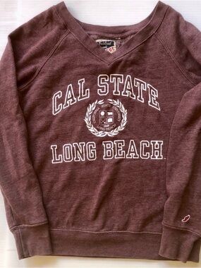 Cal State Long Beach Crewneck Sweatshirt - Maroon - Size S